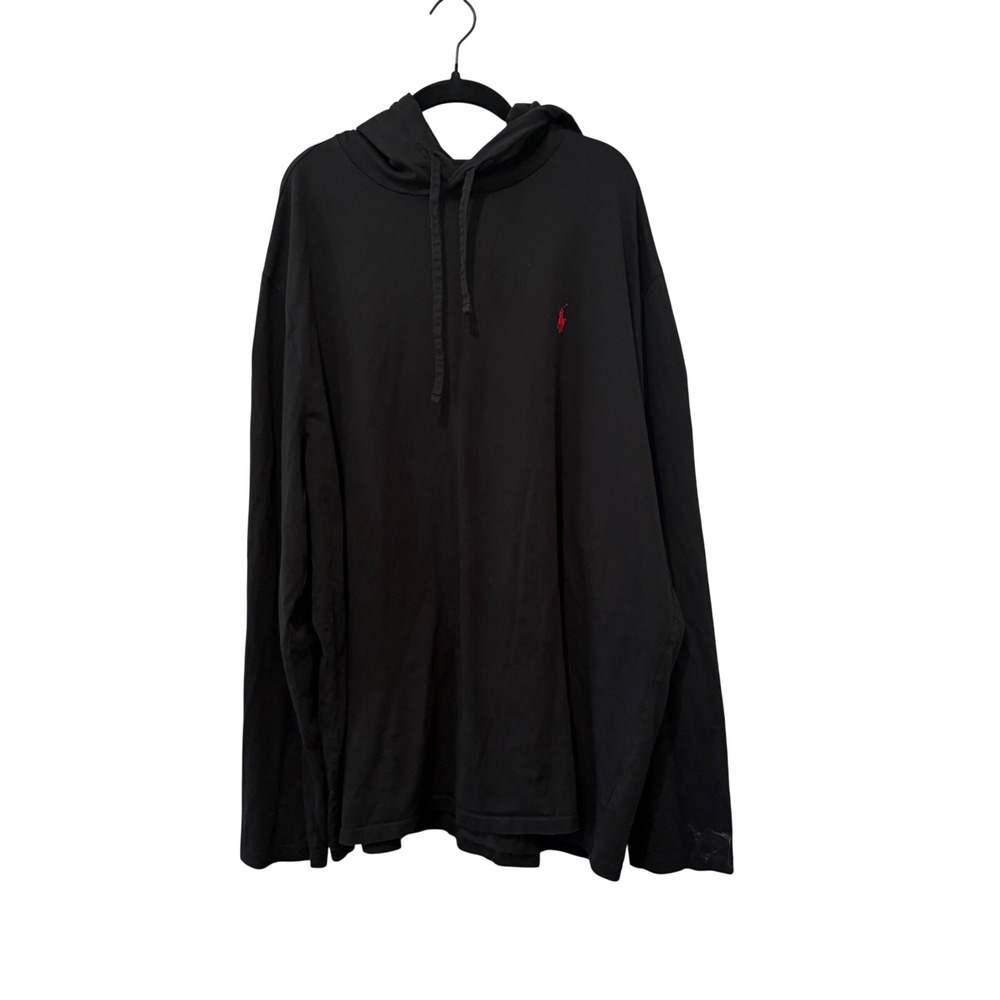 Polo Ralph Lauren Hoodie Mens XXL Black Long Sleeve T-Shirt Pony Logo Preppy